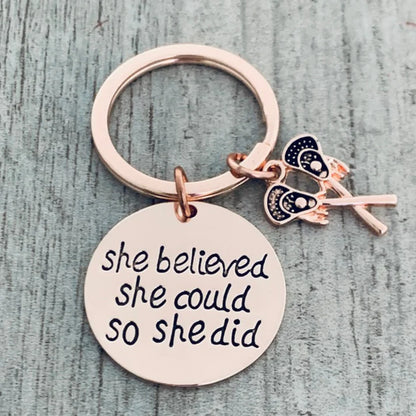 Lacrosse Keychain - She Believed She Could So She Did