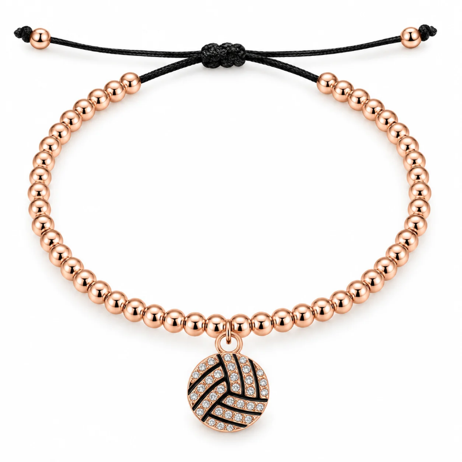 Volleyball Beaded Slider Bracelet