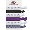 Set of 6 rowing hair ties featuring crossed oars and 'ROW' print, perfect gift for girls in crew teams.