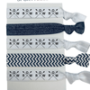 Rowing hair ties featuring crossed oars and 'ROW' print, perfect for crew teams and girls, set of 6 no crease holders.