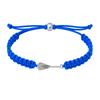 Dark navy blue rowing bracelet with silver oar charm, adjustable for all sizes.