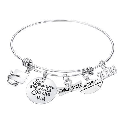 2026 Sports Graduation Bracelet - She Believed She Could- Pick Activity
