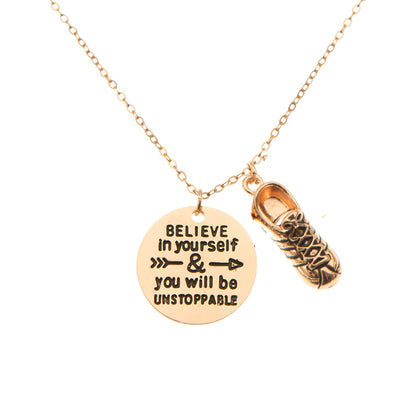 Runner Necklace - Believe In Yourself and You Will Be Unstoppable