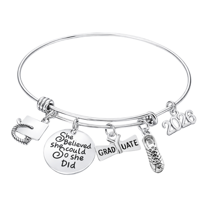2026 Sports Graduation Bracelet - She Believed She Could- Pick Activity