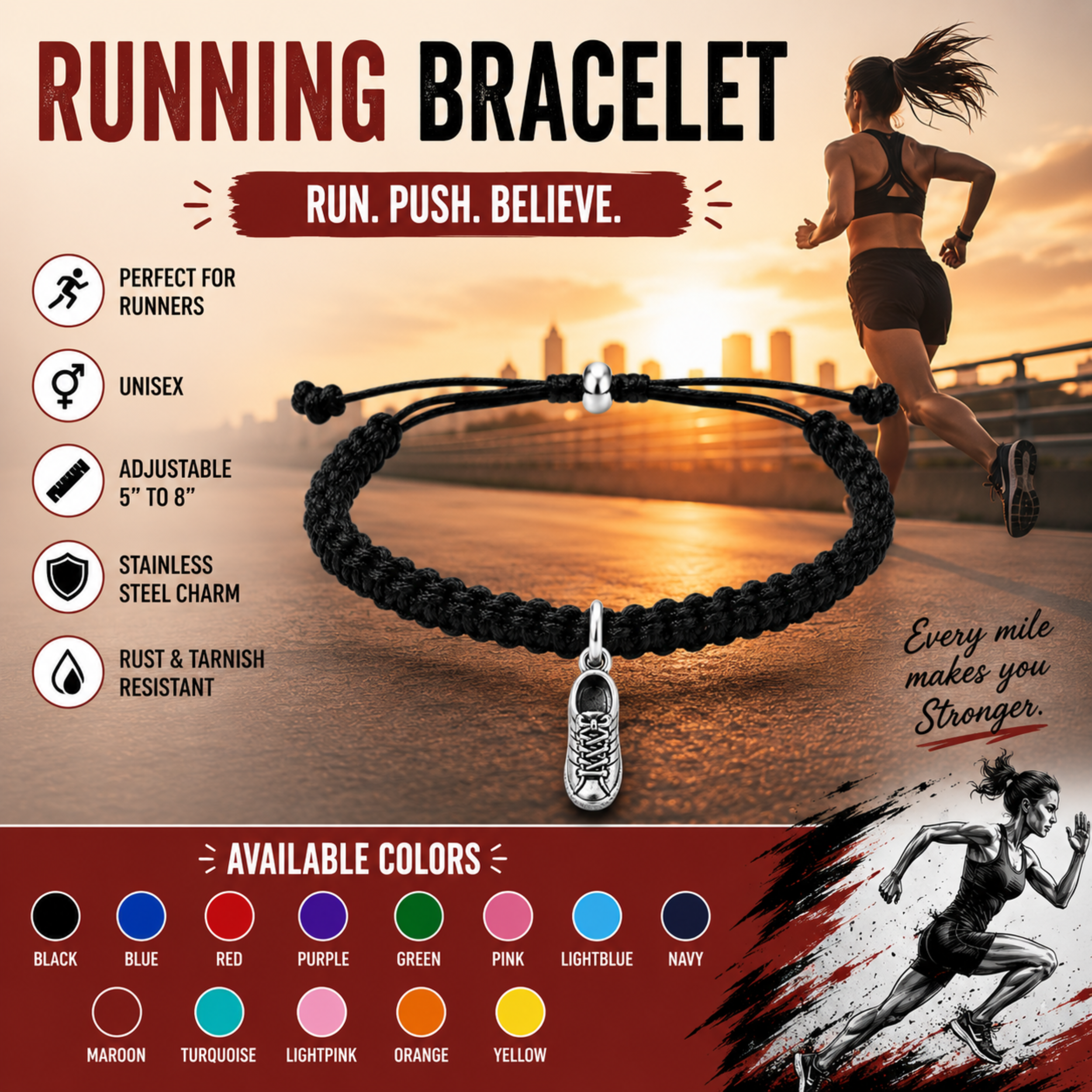 Runner Rope Bracelet - Pick Color