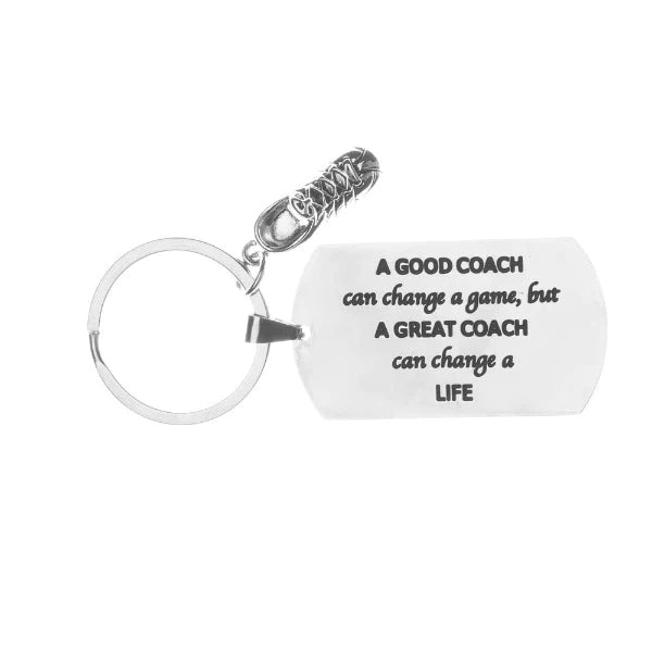 Running Coach Keychain, A Good Coach Can Change a Race But a Great Coach Can Change a Life Keychain