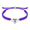 Purple rope bracelet with engraved runner charm for athletes