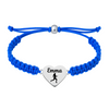 Royal blue bracelet with stainless steel heart charm and runner design