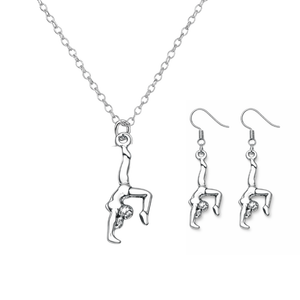 Gymnastics Necklace & Earrings Set