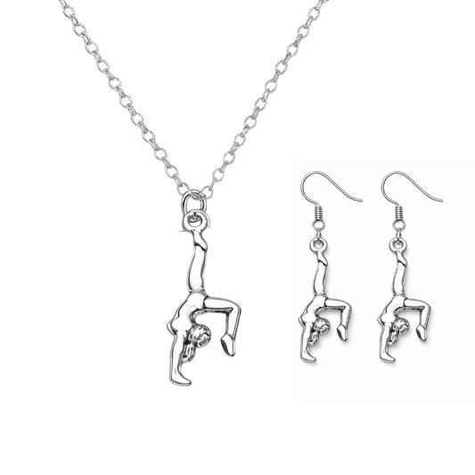Gymnastics Necklace & Earrings Set