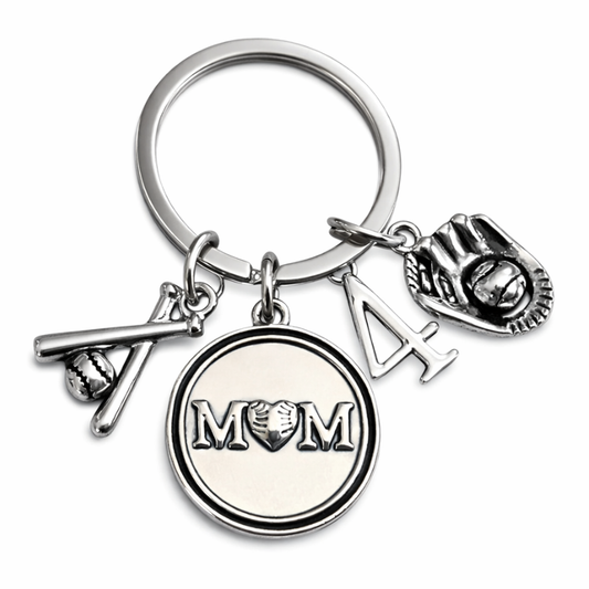 Personalized Softball Mom Keychain