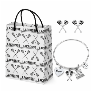 Lacrosse Mom Gift Set - Bracelet & Earrings with Gift Bag