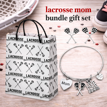 Lacrosse Mom Gift Set - Bracelet & Earrings with Gift Bag