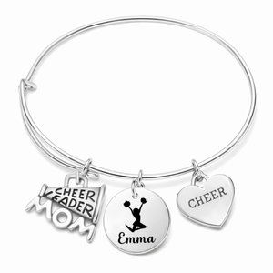 Personalized Cheerleader Mom Bracelet