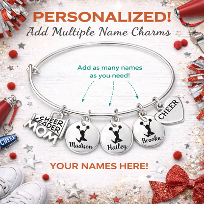 Personalized Cheerleader Mom Bracelet
