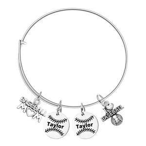 Personalized Baseball Mom Bracelet