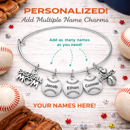 Personalized Baseball Mom Bracelet