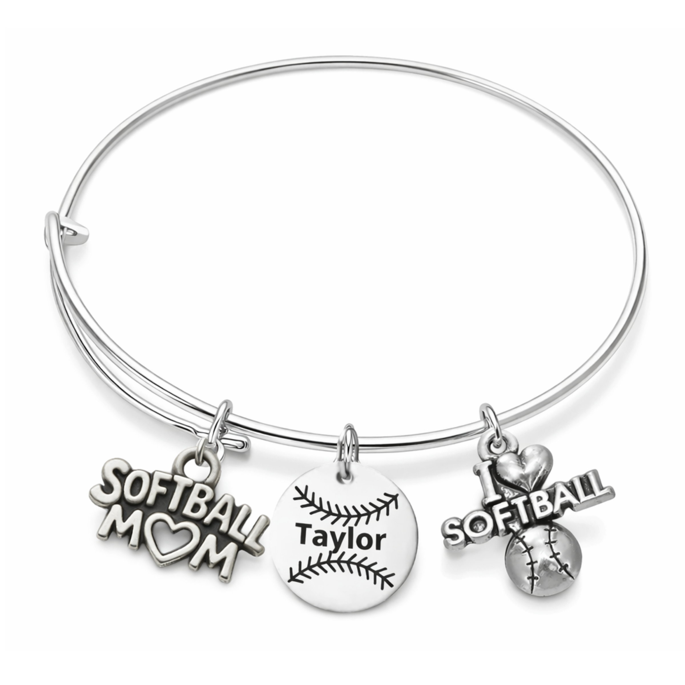 Personalized Softball Mom Bracelet