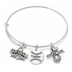 Personalized Softball Mom Bracelet