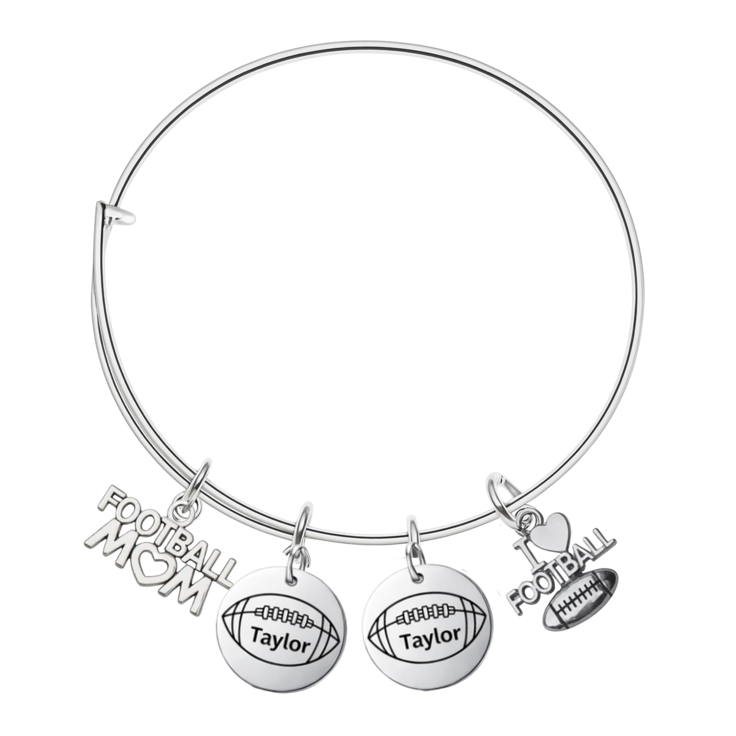 Personalized Football Mom Bracelet
