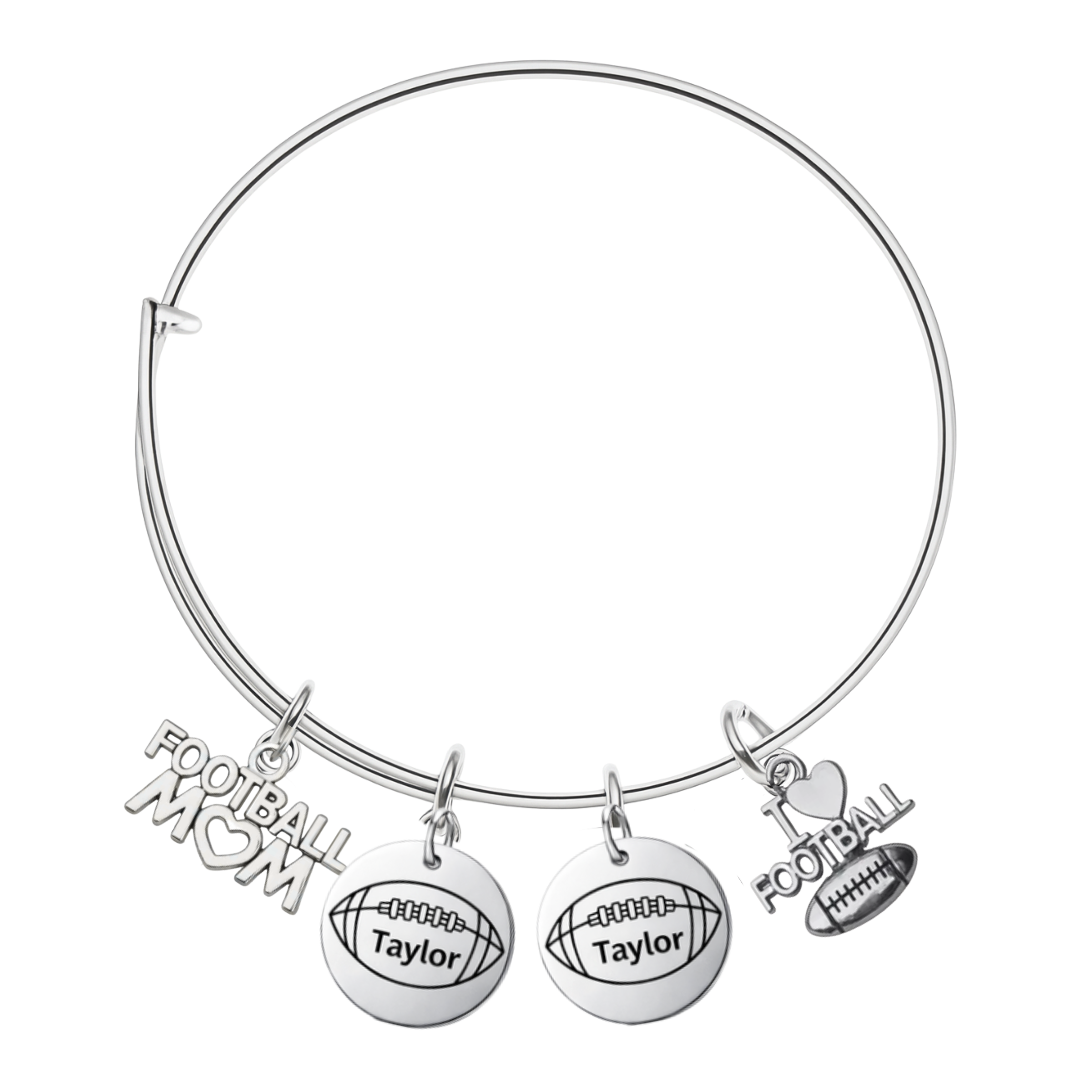 Personalized Football Mom Bracelet