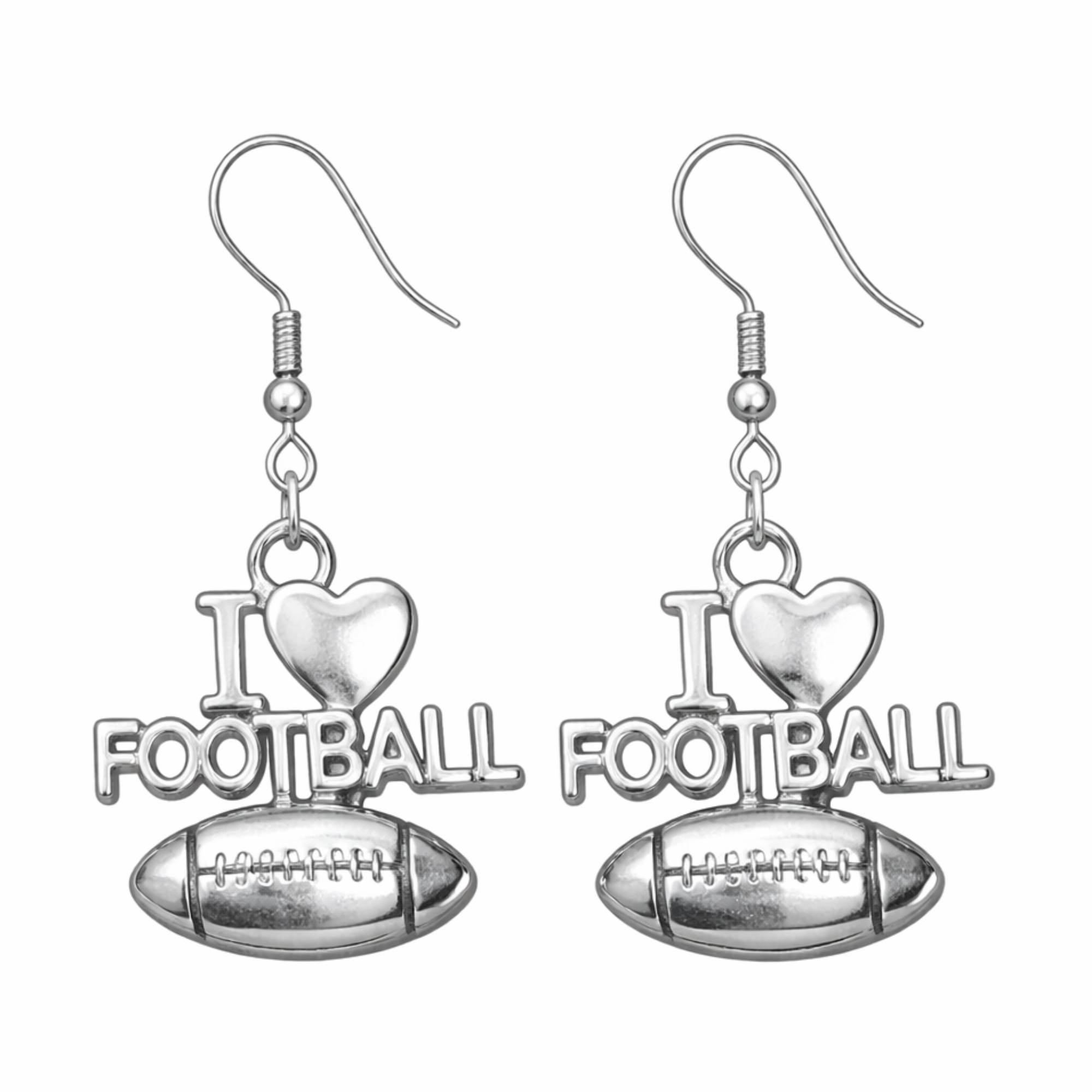 I Love Football Dangle Earrings