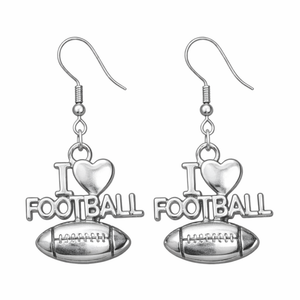 I Love Football Dangle Earrings