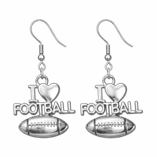 I Love Football Dangle Earrings