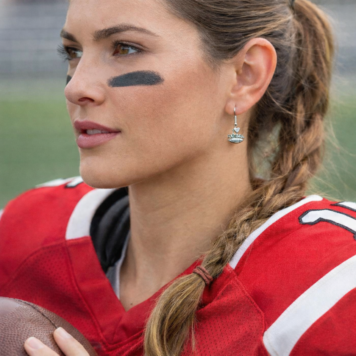 I Love Football Dangle Earrings