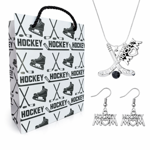 Hockey Mom Necklace & Earring Gift Set