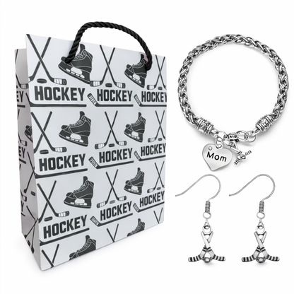 Hockey Mom Bracelet & Earrings Set