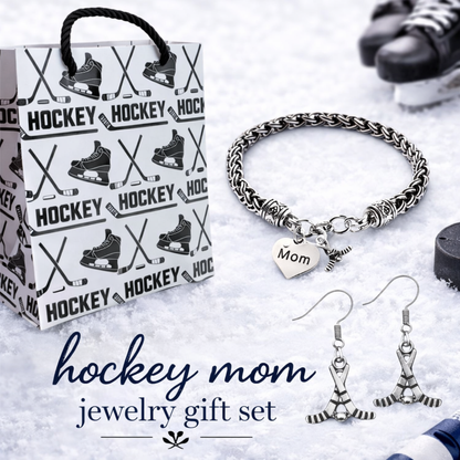 Hockey Mom Bracelet & Earrings Set