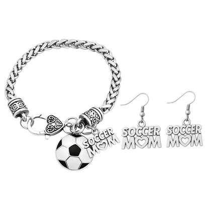 Soccer Mom Gift Bundle - Bracelet & Earrings Set