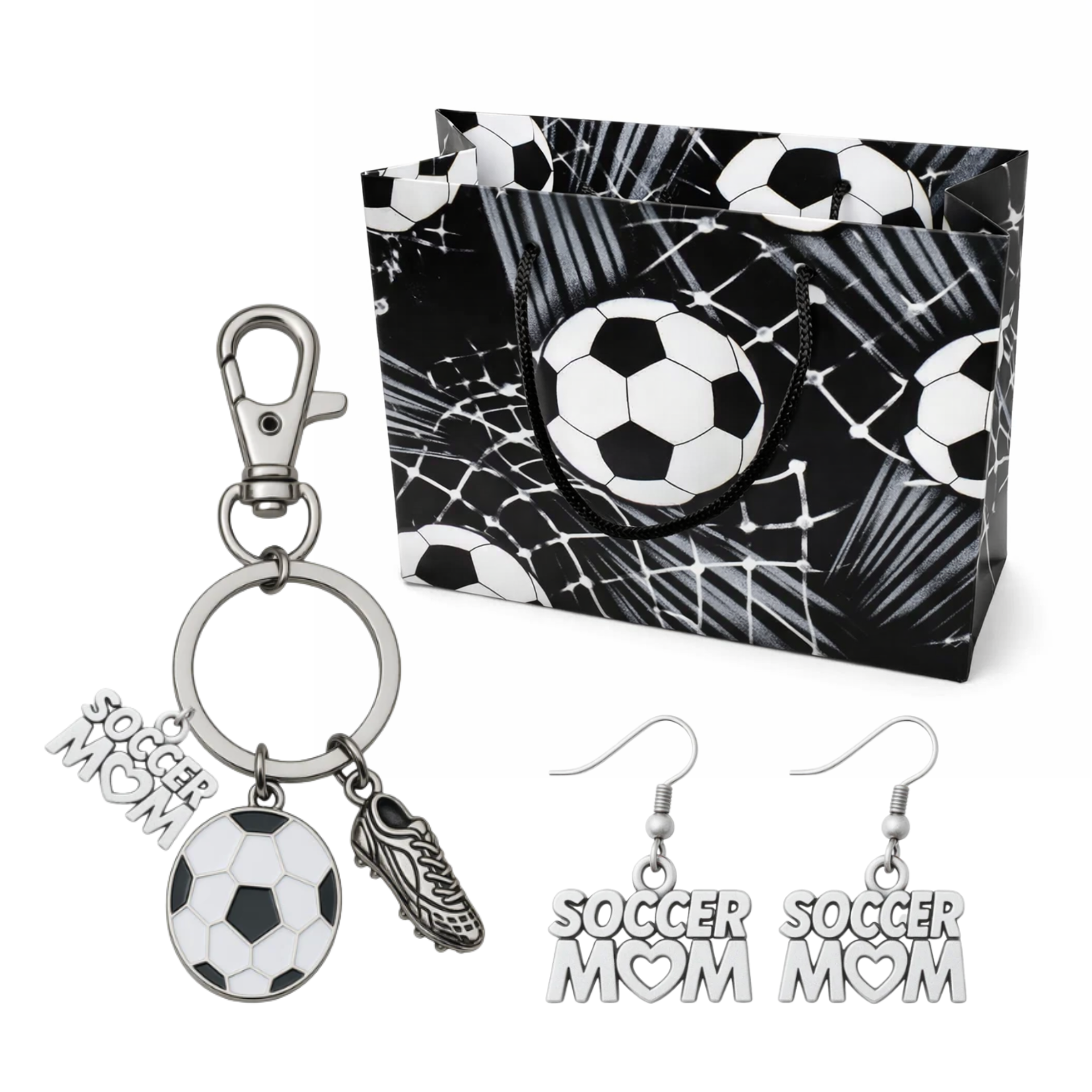 Soccer Mom Gift Bundle - Keychain & Earrings