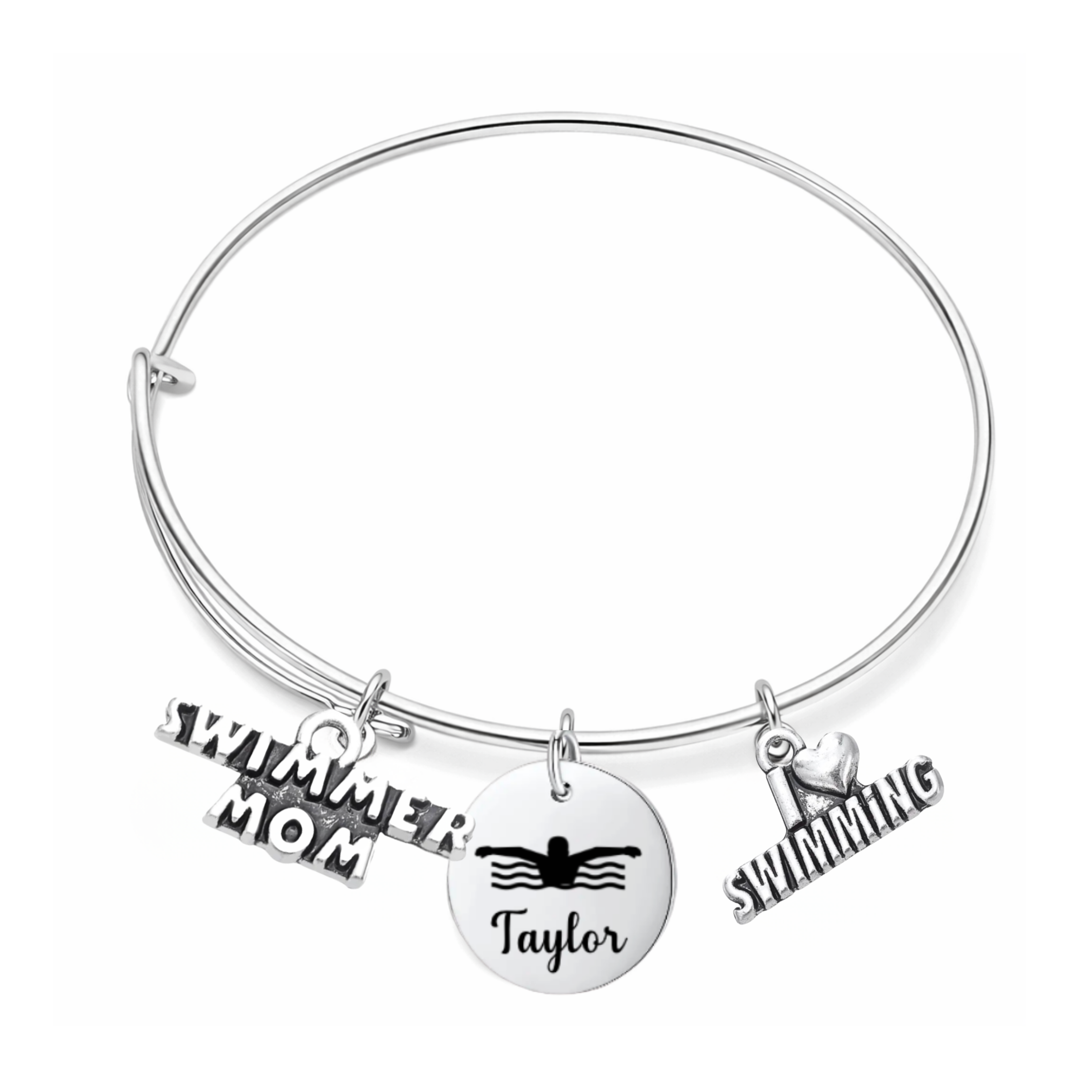 Personalized Swimmer Mom Bracelet