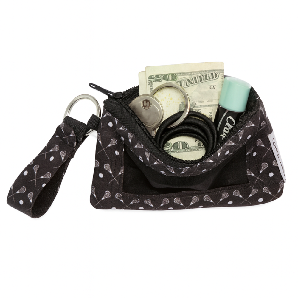 Lacrosse Black and White Wristlet