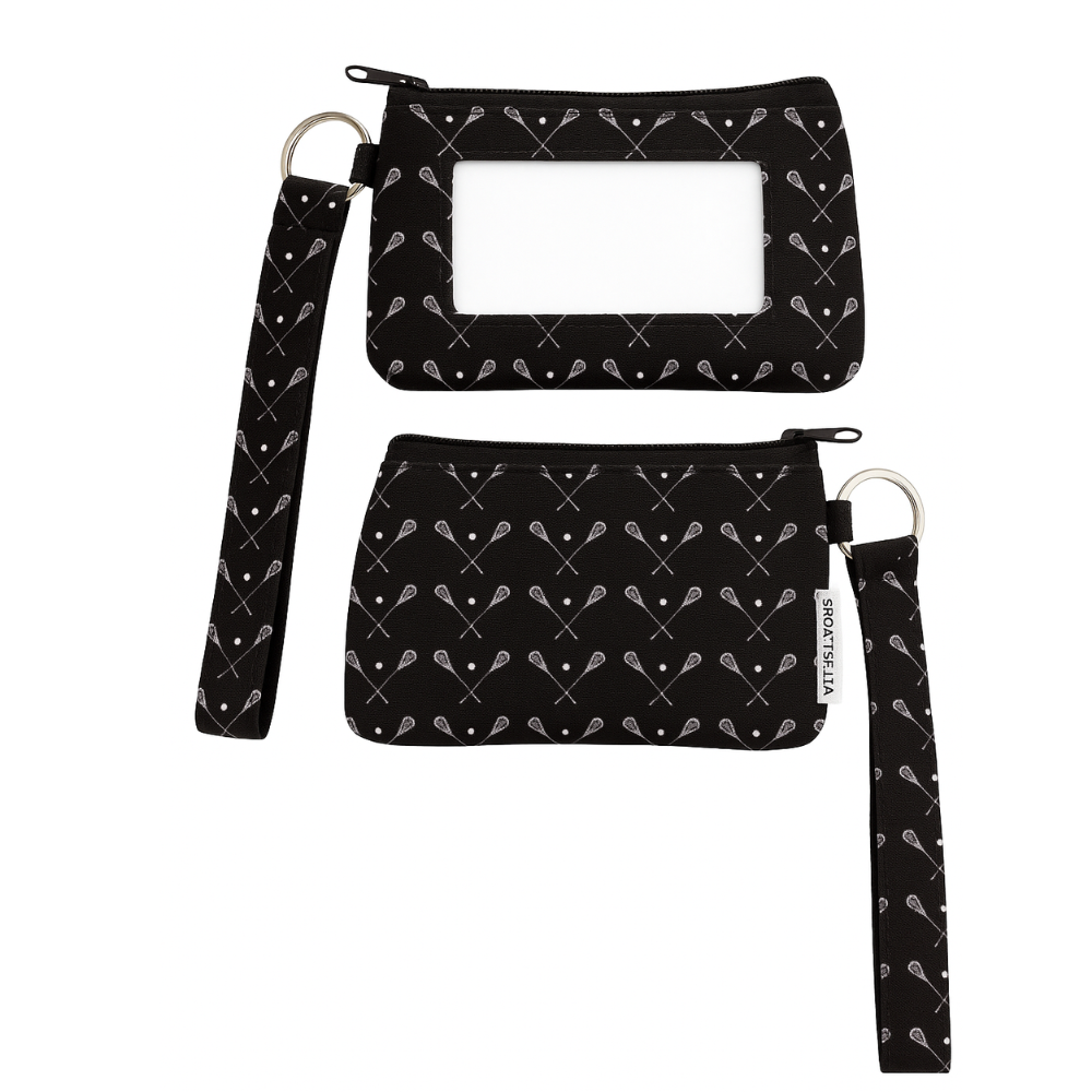 Lacrosse Black and White Wristlet