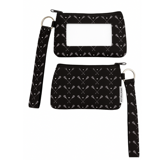 Lacrosse Black and White Wristlet