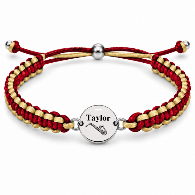 Saxophone Multi Colored Connector Rope Bracelet - Pick Color