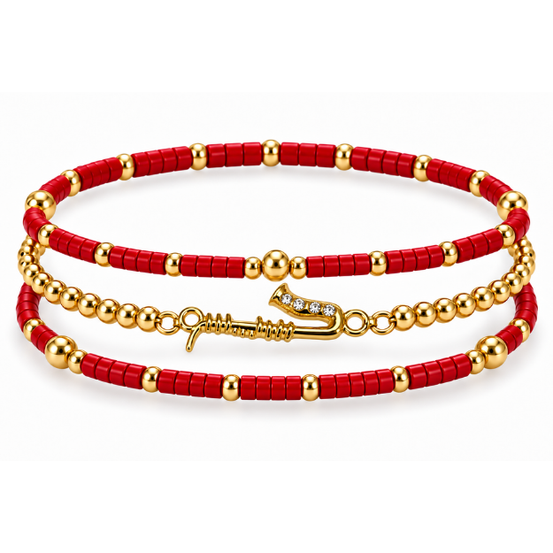 Saxophone Music Instrument Bracelet Stack