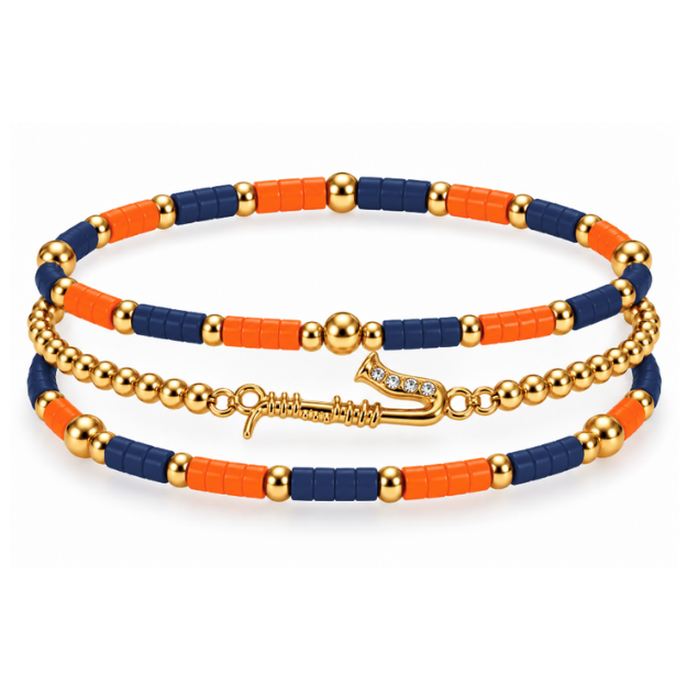 Saxophone Music Instrument Bracelet Stack
