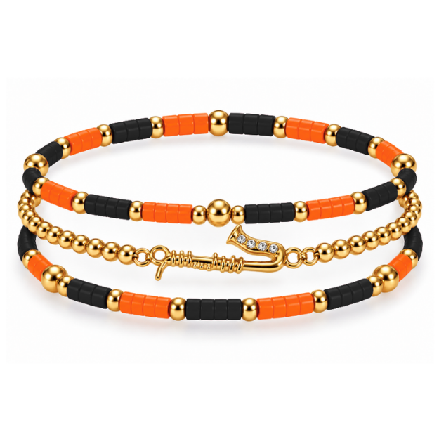 Saxophone Music Instrument Bracelet Stack
