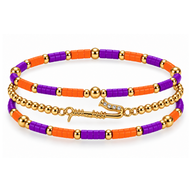 Saxophone Music Instrument Bracelet Stack