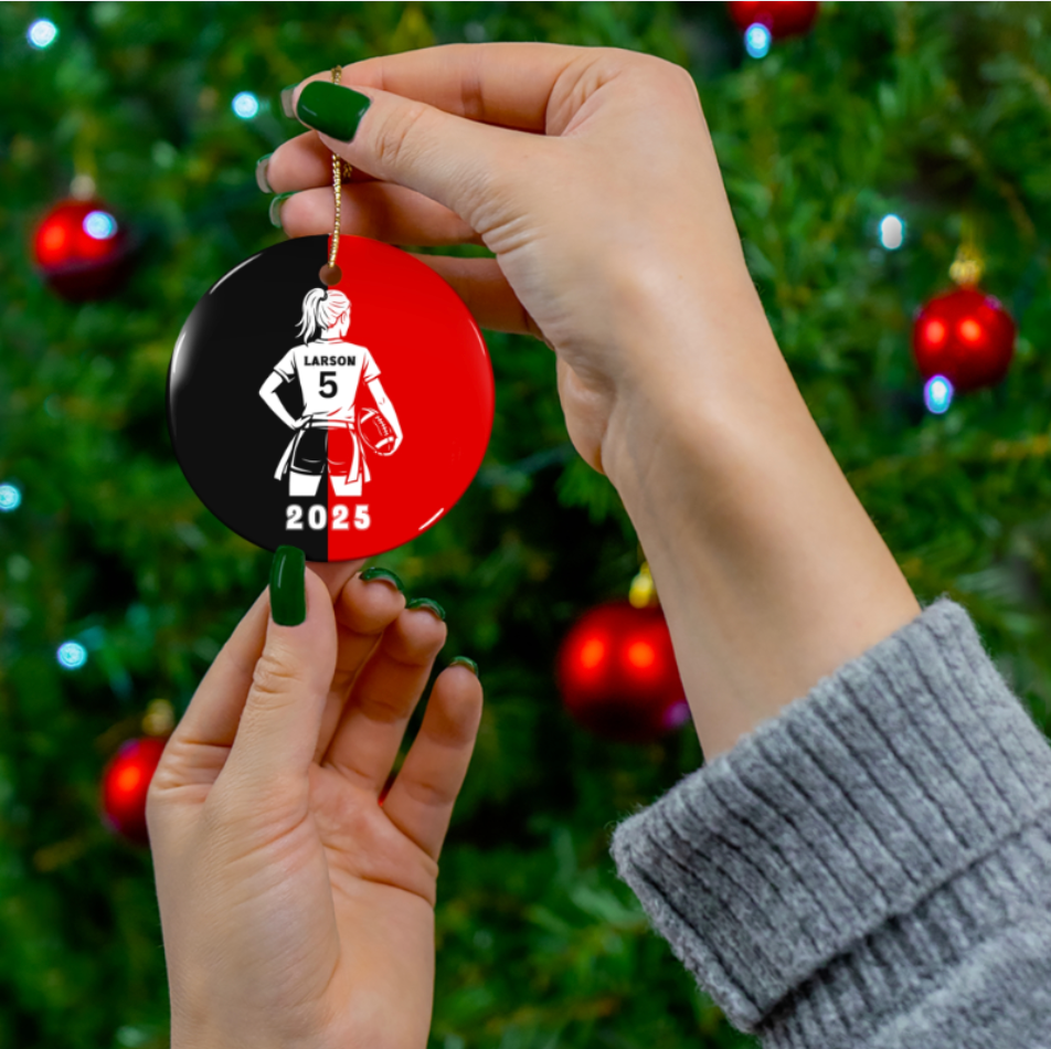 Personalized Flag Football Ornament