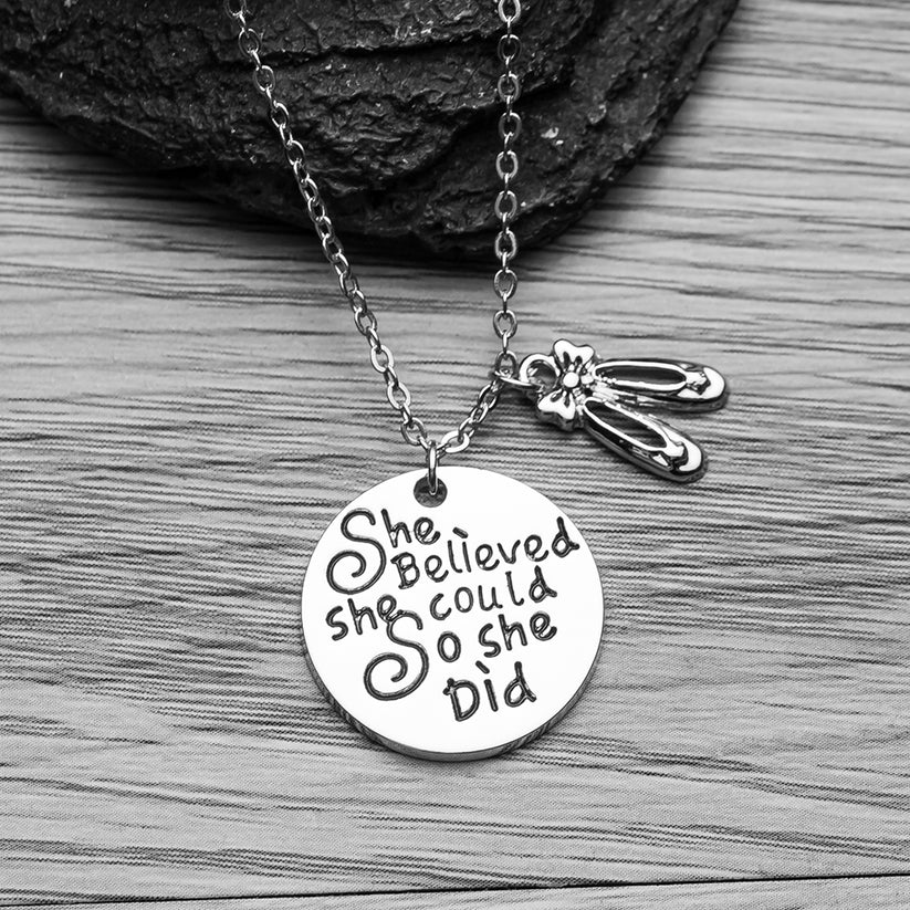 Dance Necklace with Inspirational Charms