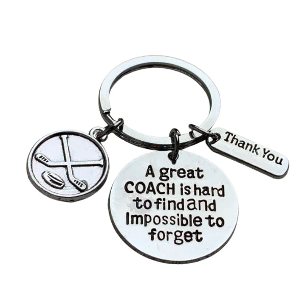 Ice Hockey Coach Keychain - Great Coach is Hard to Find - Different Charms