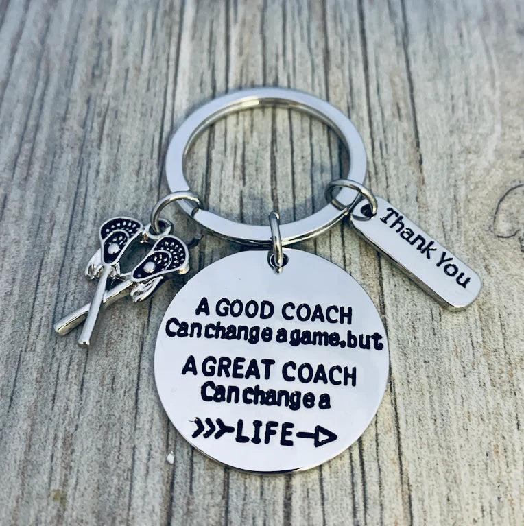 Lacrosse Coach Keychain with Different Charms