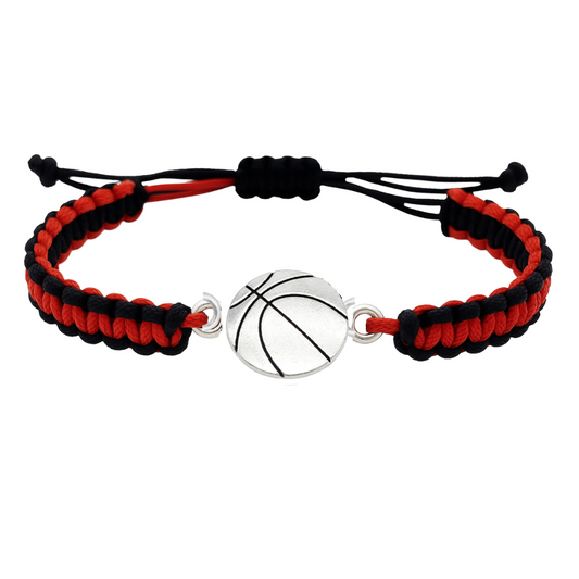 Multi Colored Silver Basketball Rope Bracelet - Pick Color