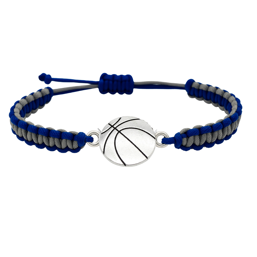 Multi Colored Silver Basketball Rope Bracelet - Pick Color