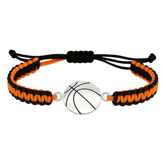 Multi Colored Silver Basketball Rope Bracelet - Pick Color